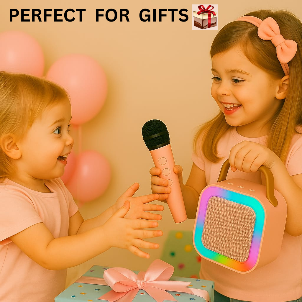 Karaoke Mic with Speaker,Wireless Mini Portable Bluetooth Speaker with Microphone, LED Lights,5-Voice Changer - Image 7