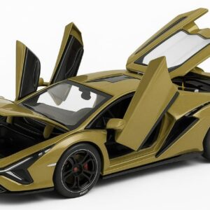DieCast Lamborghini 1:32 Olive Green Car with Two Openable Doors, Openable Bonnet and Dickey