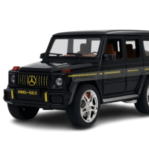DieCast Mercedes AMG Black Car 1:24, Alarm System, Openable Bonnet, Five Openable Doors with Light and Sound